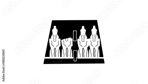 Abu Simbel, black isolated silhouette