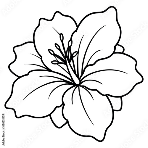 Modern Hibiscus Flower Line Art  Minimalist Vector Design