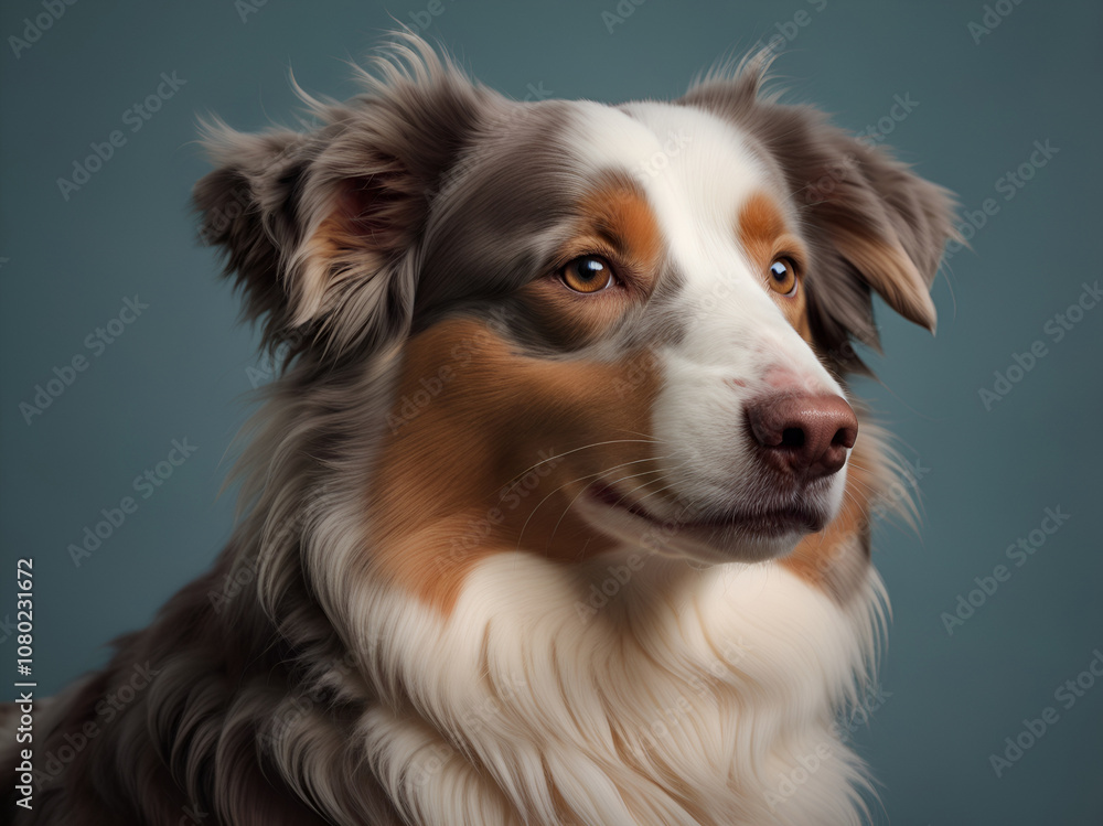 illustration digital painting style, Australian Shepherd illustration digital painting style, Australian Shepherd