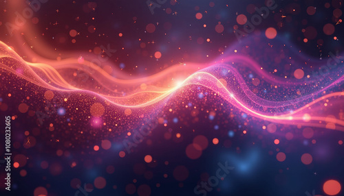 Abstract Glowing Waves Graphic Design