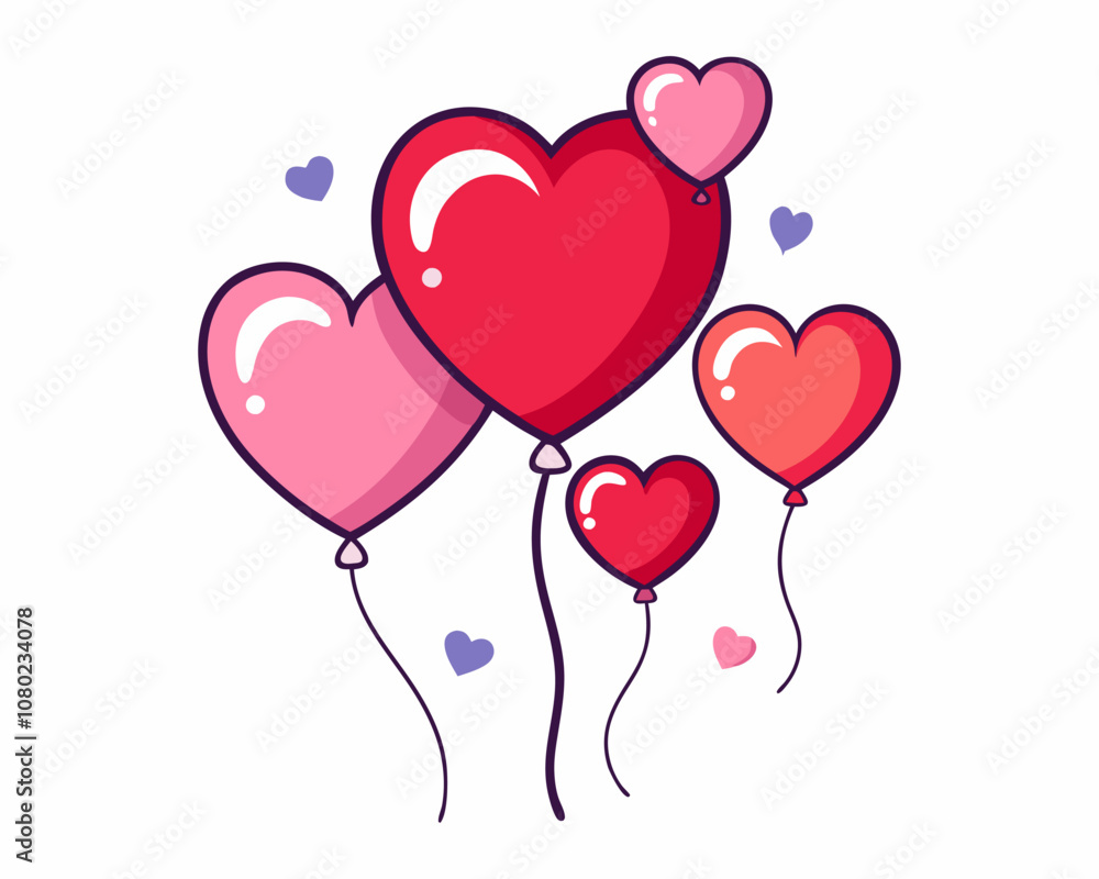 Valentine's day heart shaped balloons vector illustration Valentine's day heart shaped balloons vector illustration