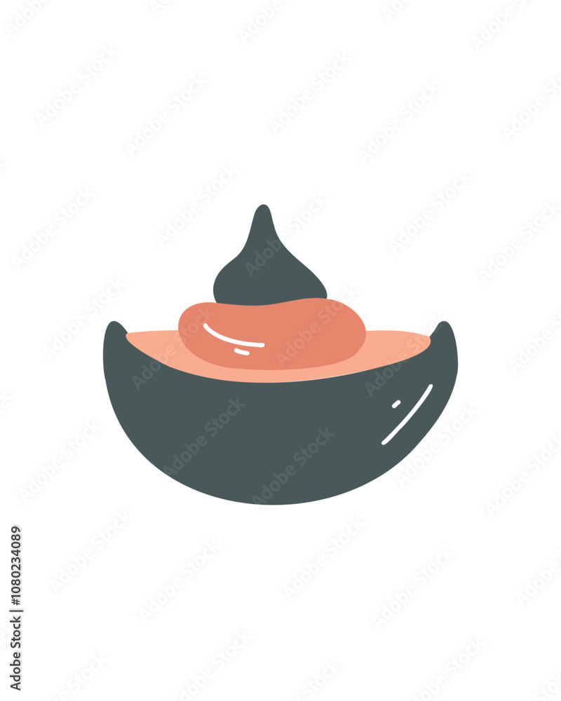 Bowl with cream or mask as an element of beauty and skin health care Bowl with cream or mask as an element of beauty and skin health care