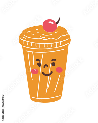 Playful cartoon-style cocktail glass – freshness and brightness in one sip
