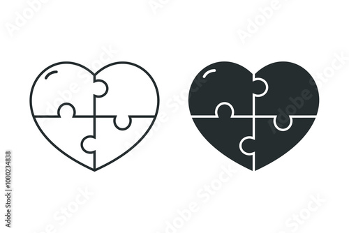 Love puzzle jigsaw. Illustration vector