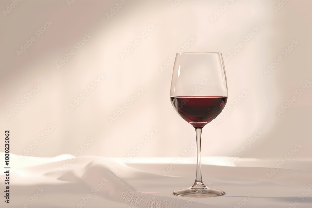 Refined Wine Glass on Table Refined Wine Glass on Table