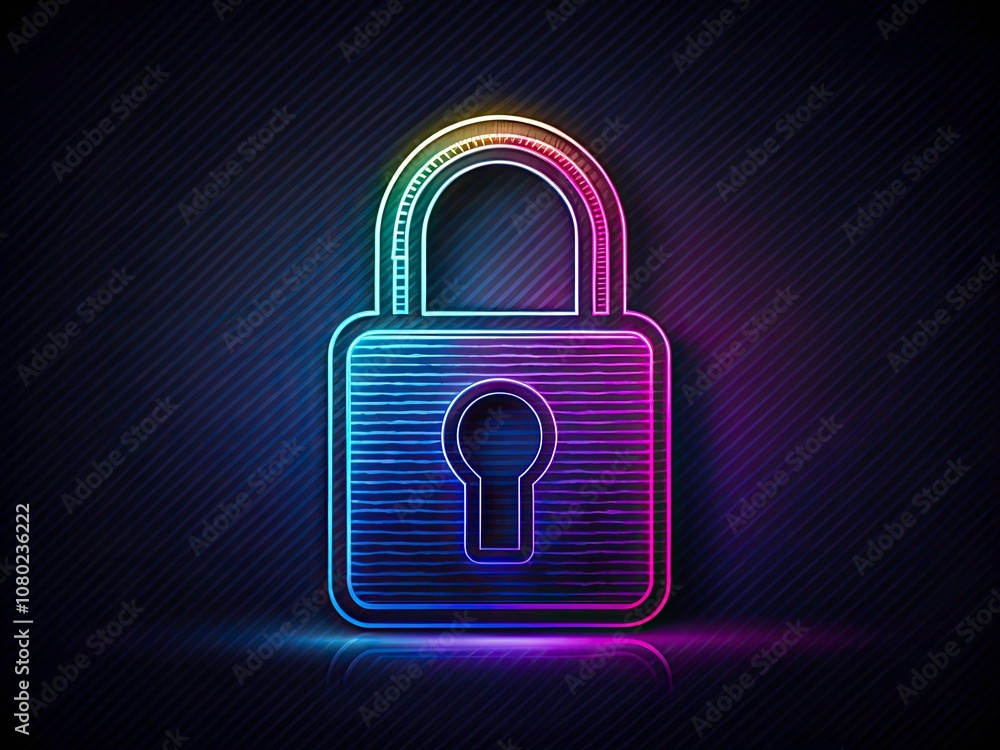 Padlock Protect Icon in Low Light Photography - Secure Protection Design in Flat Line Color Style for Digital Security, Safety, and Privacy Concepts Padlock Protect Icon in Low Light Photography - Secure Protection Design in Flat Line Color Style for Digital Security, Safety, and Privacy Concepts