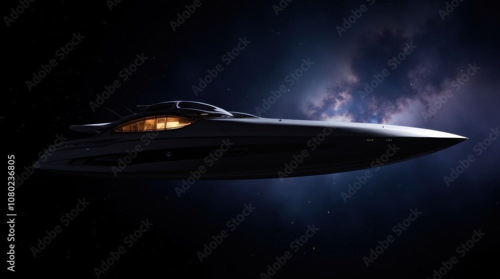 Luxurious Space Yacht in Deep Space Luxurious Space Yacht in Deep Space