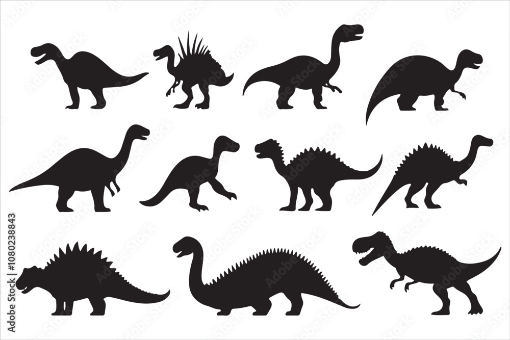Silhouette Sets, Different Dinosaurs Art Collection
Silhouette Sets, Different Dinosaurs Art Collection