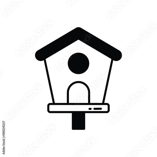 Bird House vector icon stock illustration