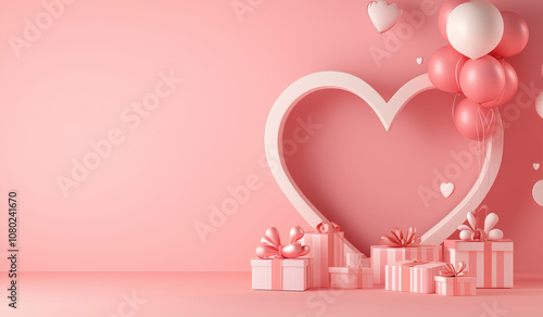 3D Valentine's Day wallpaper rendering
