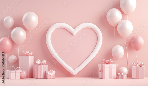 3D Valentine's Day wallpaper rendering