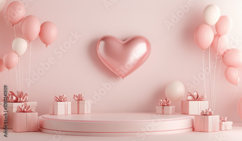 3D Valentine's Day wallpaper rendering