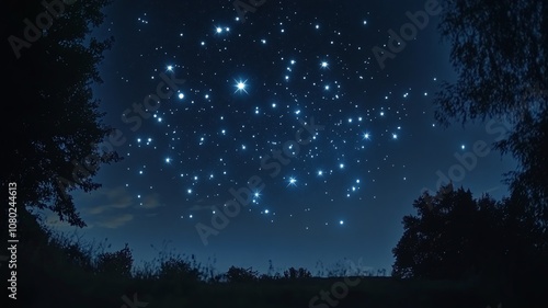 night sky in nature with bright stars