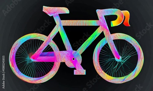 Abstract Rainbow Bike photo