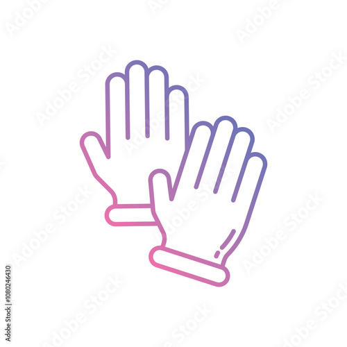 Gardening Gloves vector icon stock illustration