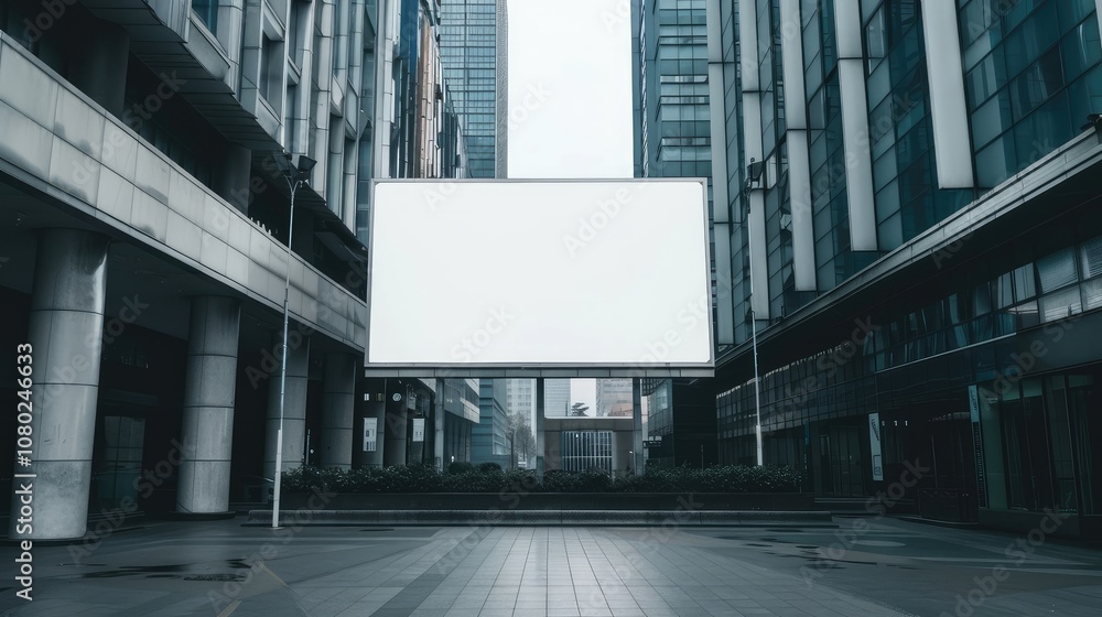 Empty Billboard in a Modern Urban Landscape: A Blank Canvas for Advertising Empty Billboard in a Modern Urban Landscape: A Blank Canvas for Advertising