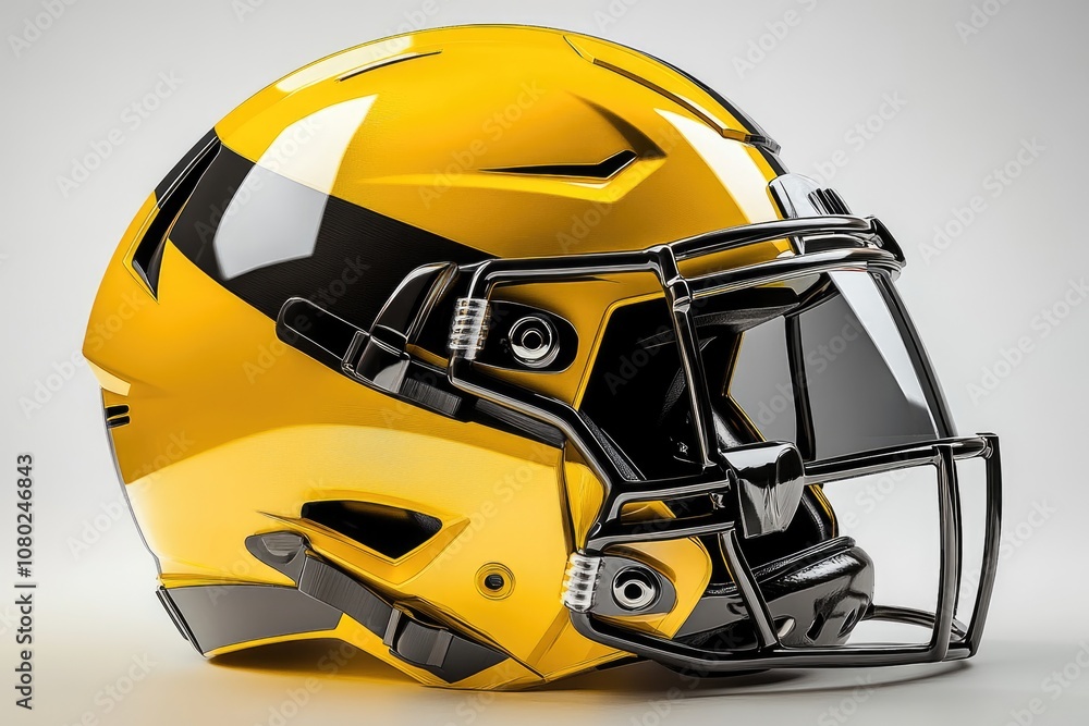 Fototapeta premium Close-up of a football helmet on a white background