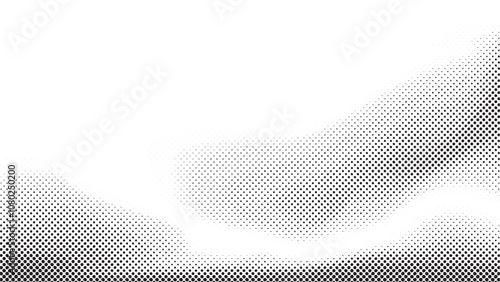 Abstract white and black color background with halftone effect, dot pattern. Vector illustration.