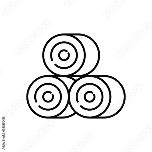 Hay Bale vector icon stock illustration