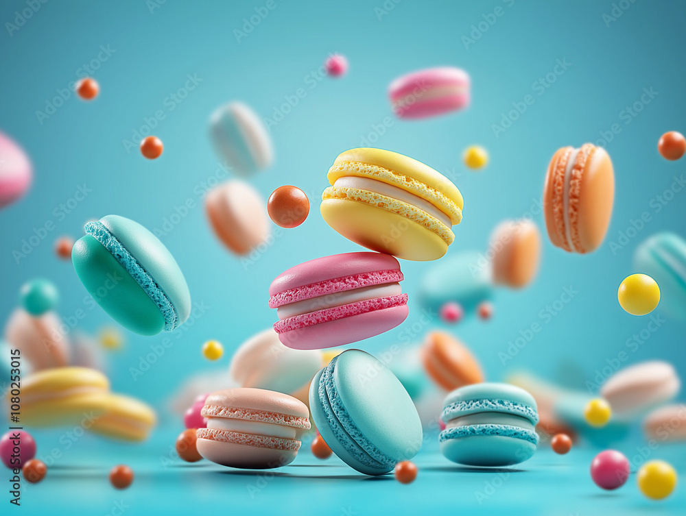 Celebrating Color Floating Macarons with a Burst of Playful Energy Celebrating Color Floating Macarons with a Burst of Playful Energy