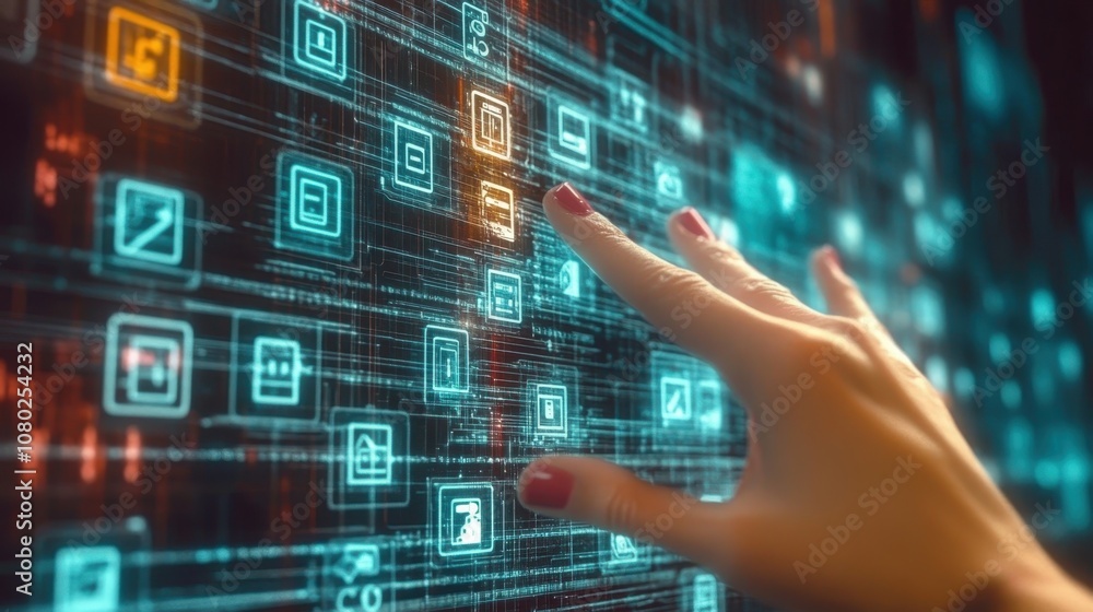 Hand Interacting with Digital Interface Hand Interacting with Digital Interface
