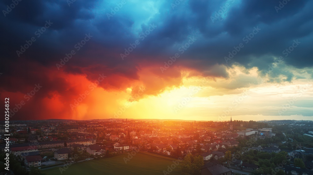 Fototapeta premium Climate-related property insurance, offering support for weather risks