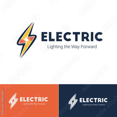 Electric Company Logo Design with Lightning Bolt and Slogan, Electric logo, Lightning logo, bolt logo