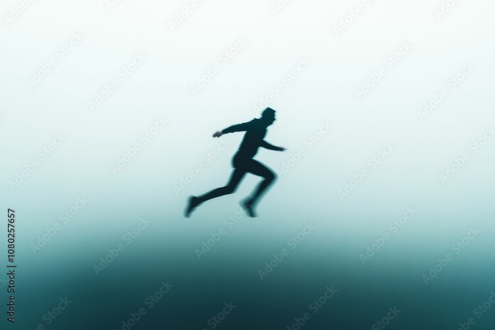 A man is running in the air A man is running in the air