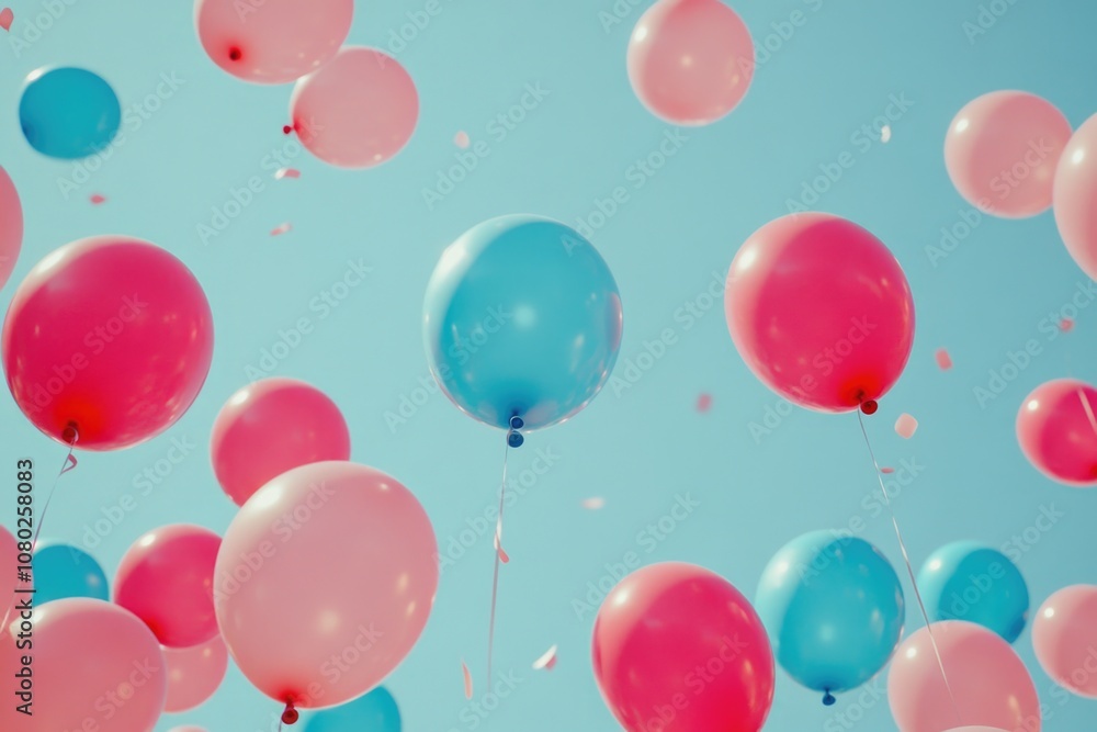 A group of colorful balloons suspended in the sky A group of colorful balloons suspended in the sky