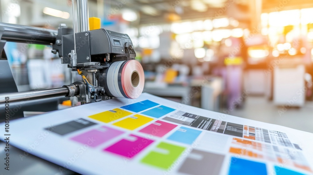 High-Precision Printing Press in Modern Industrial Environment Illustrates Technology Excellence High-Precision Printing Press in Modern Industrial Environment Illustrates Technology Excellence