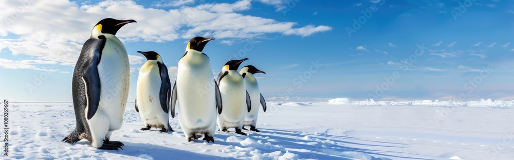 Fototapeta premium Emperor Penguins on Antarctic Ice