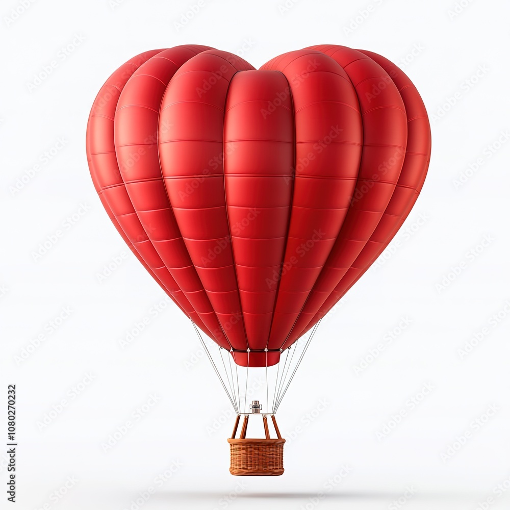 Fototapeta premium Red heart hot air balloon