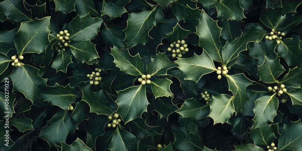 Φωτογραφία A bunch of green leaves with white berries, great for nature and outdoor scenes