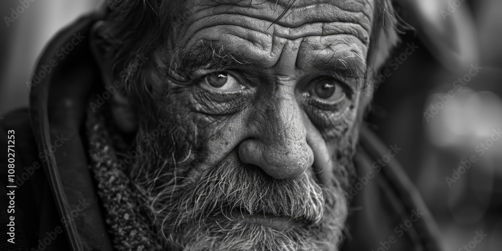 A classic black and white portrait of a senior gentleman A classic black and white portrait of a senior gentleman