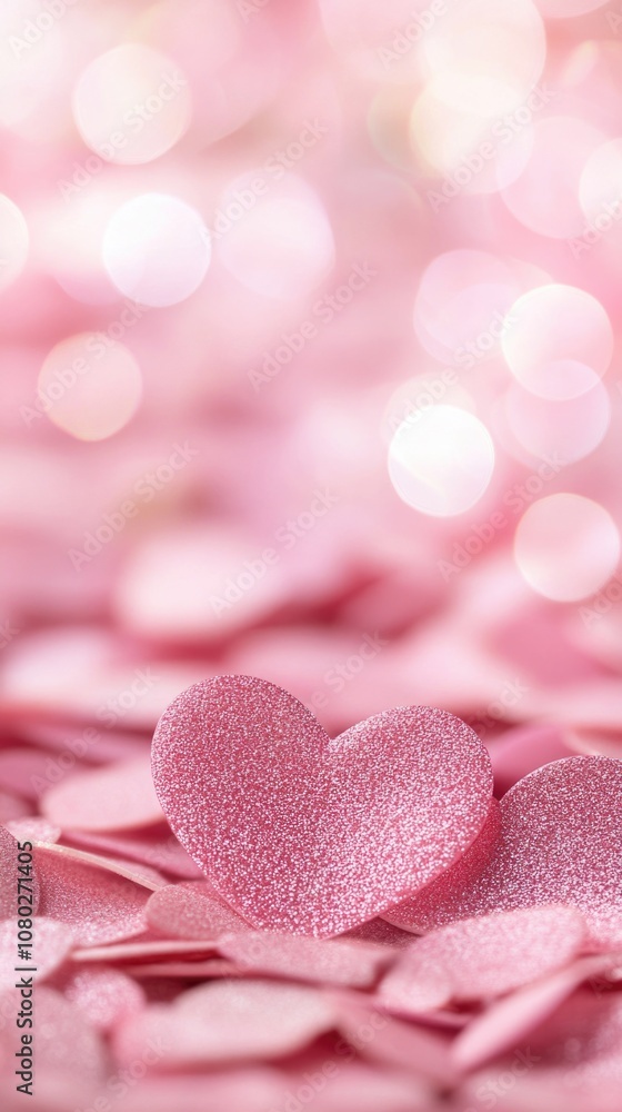 Romantic Bright Heart-Shaped Bokeh. ai generated Romantic Bright Heart-Shaped Bokeh. ai generated