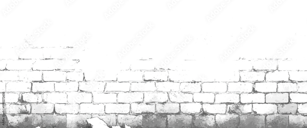White blocks grunge style brick wall texture.