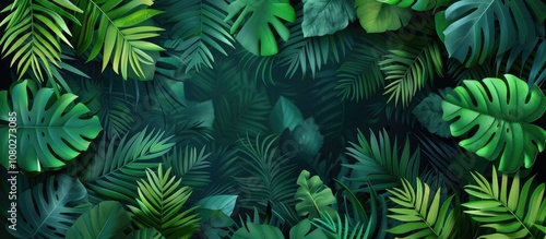 Tropical Green Foliage Background