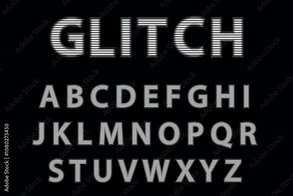 Uppercase Alphabet with Glitch Effect Uppercase Alphabet with Glitch Effect