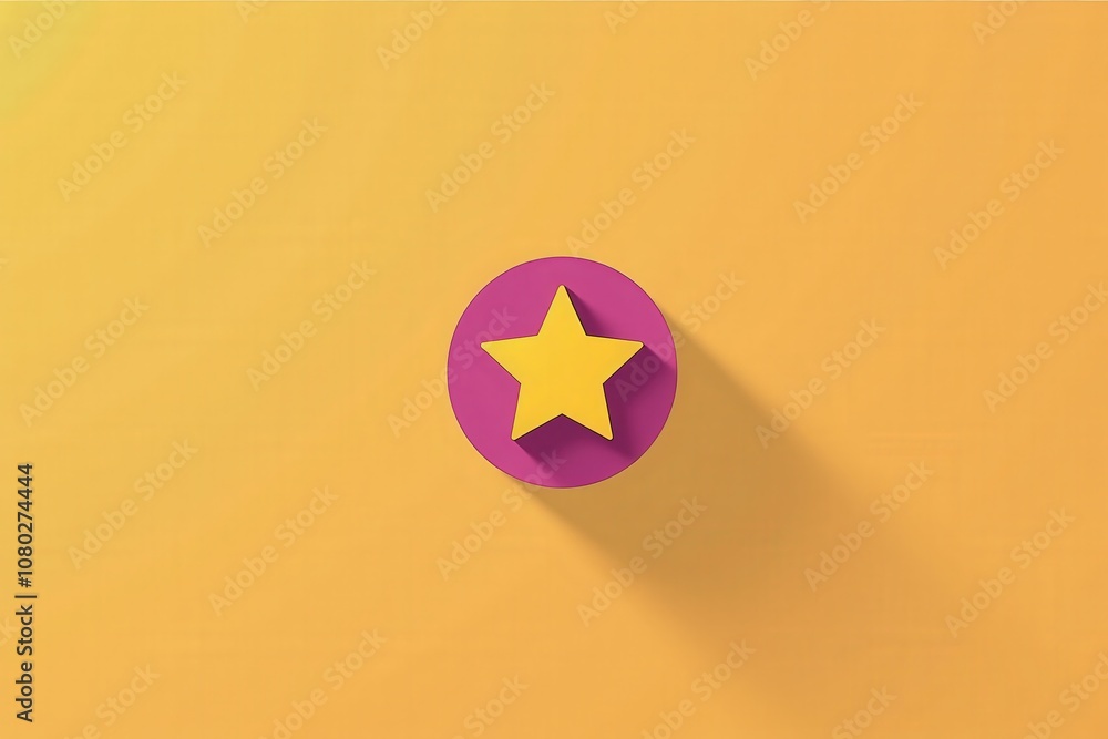 Brighten Your Space with a Vibrant Yellow Star on a Purple Circle, Perfect for Home Decor or Digital Art Brighten Your Space with a Vibrant Yellow Star on a Purple Circle, Perfect for Home Decor or Digital Art