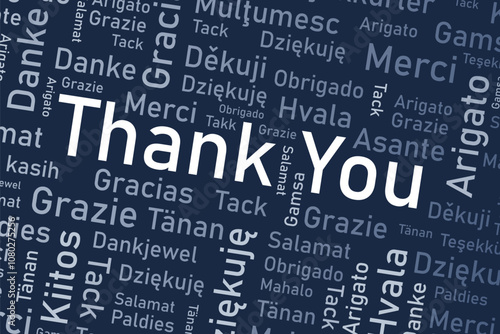 Thank you languages concept design. Thank you phrase international design.