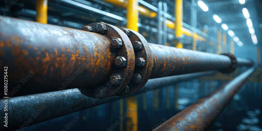 Industrial pipe inspection factory warehouse photography indoor environment close-up view infrastructure integrity Industrial pipe inspection factory warehouse photography indoor environment close-up view infrastructure integrity