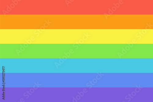 Rainbow flag vector rectangle symbol. Colorful rectangular vector flag.