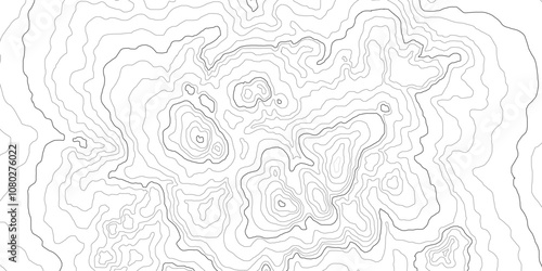 Topographic map vintage style background. Land topography map vector design. Retro geography line map pattern.