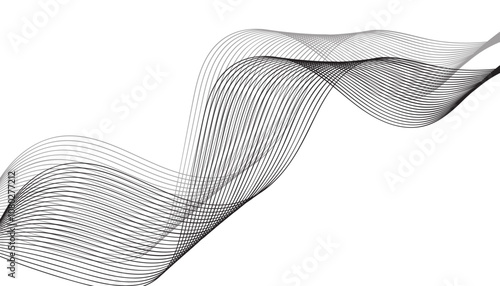 Layered abstract gray wave lines with dynamic flowing curves, ideal for modern digital branding, sleek minimalist designs, and futuristic visual presentations.