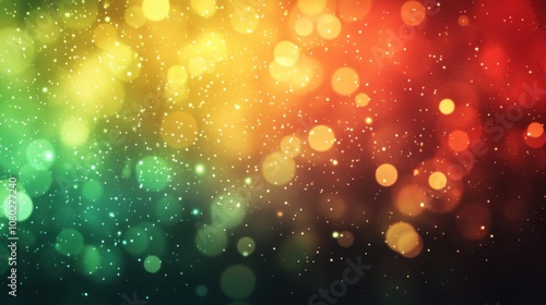 Defocused Abstract Christmas Lights with Glowing Bokeh A