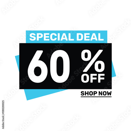 Special deal 60 off price marketing blue color design.