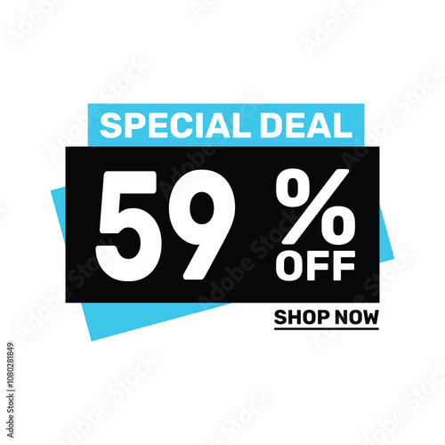 Special deal 59 off price marketing blue color design.