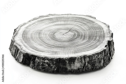 A black and white photo of a tree stump with intricate details photo