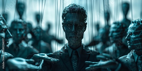 The Invisible Hand A Puppet Master's Reign Over Man, Masters of the Game The Puppet Strings of Humanity
