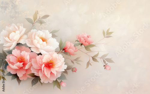 Retro style floral texture art background 